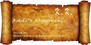 Kabát Klemencia névjegykártya